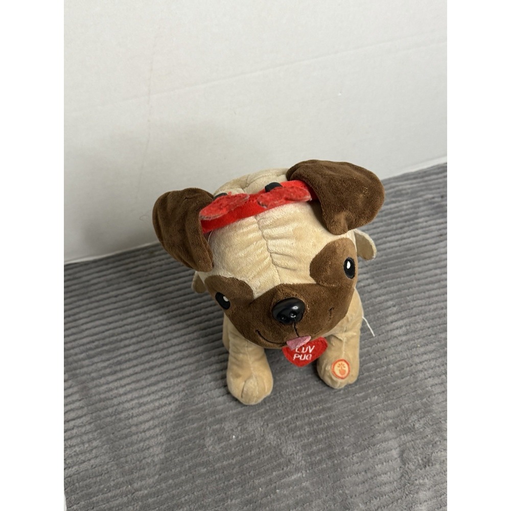 Hallmark Luv Pug Plush Stuffed Toy 13" Sings 'I Like Big Hugs' to Baby Got Back